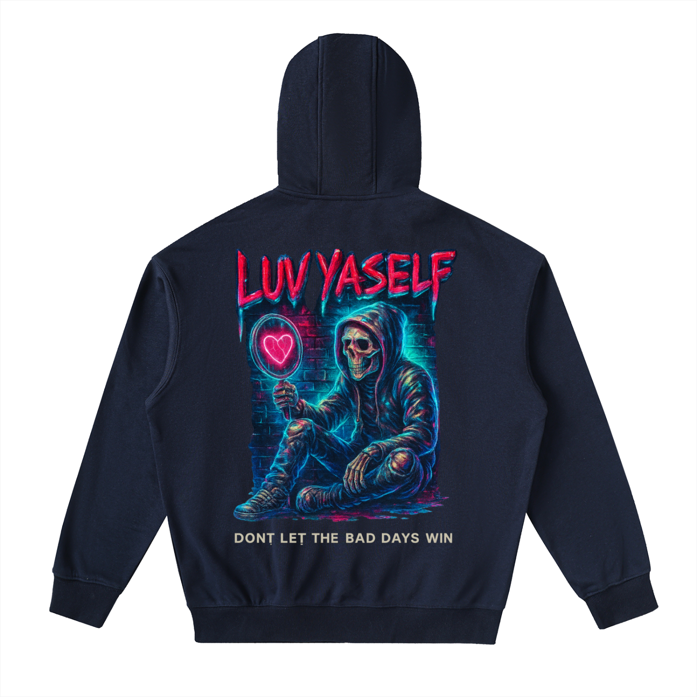LUVYASELF - Drop-Shoulder Zip Up Hoodie