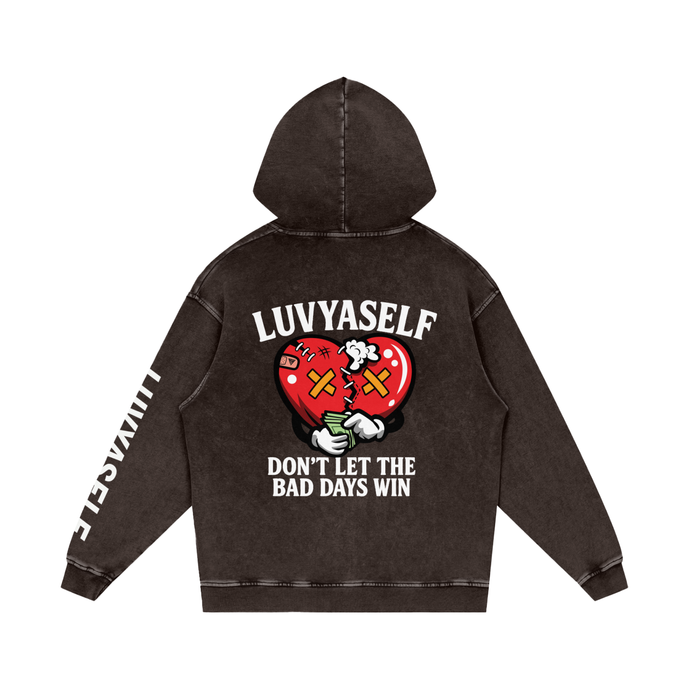 LUVYASELF - Snow Washed Loose Cotton Hoodie