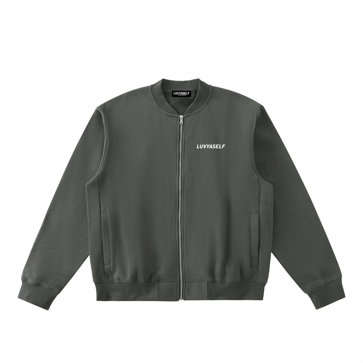 LUVYASELF - Essential Zip-Up Fleeced Varsity Jacket