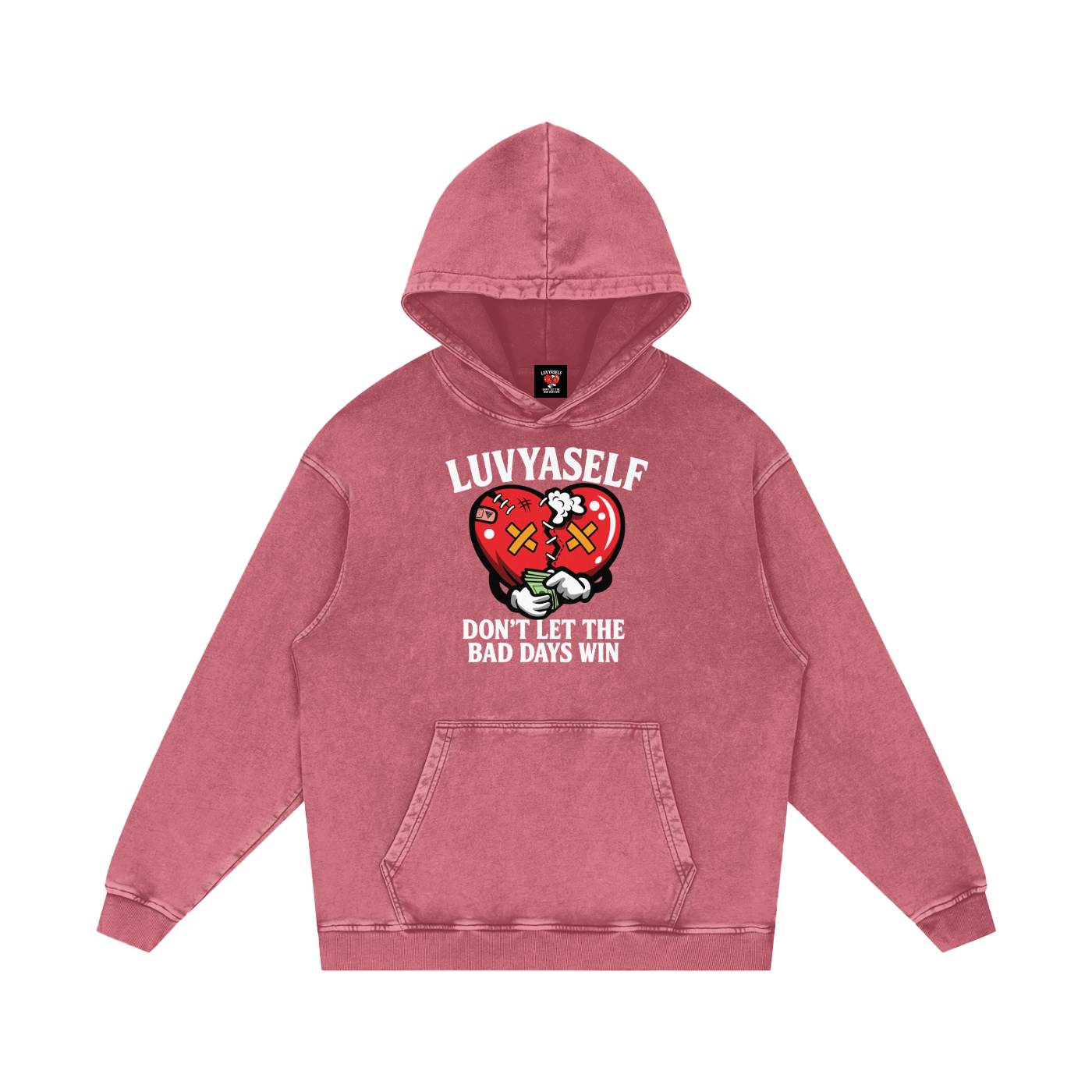 Don't Let the Bad Days Win Snow Washed Loose Cotton Hoodie
