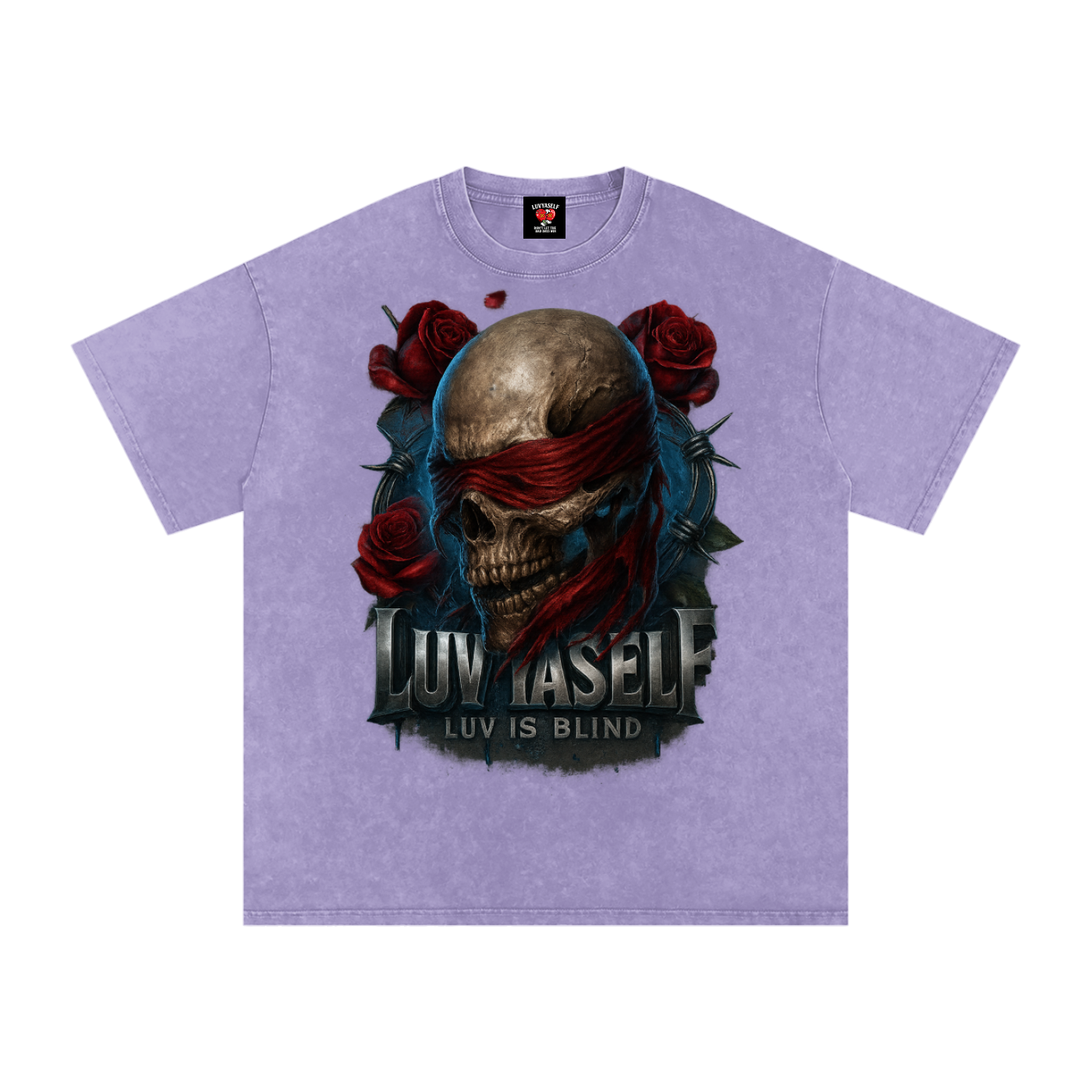 Luv is Blind Snow Washed Oversized Cotton T-Shirt