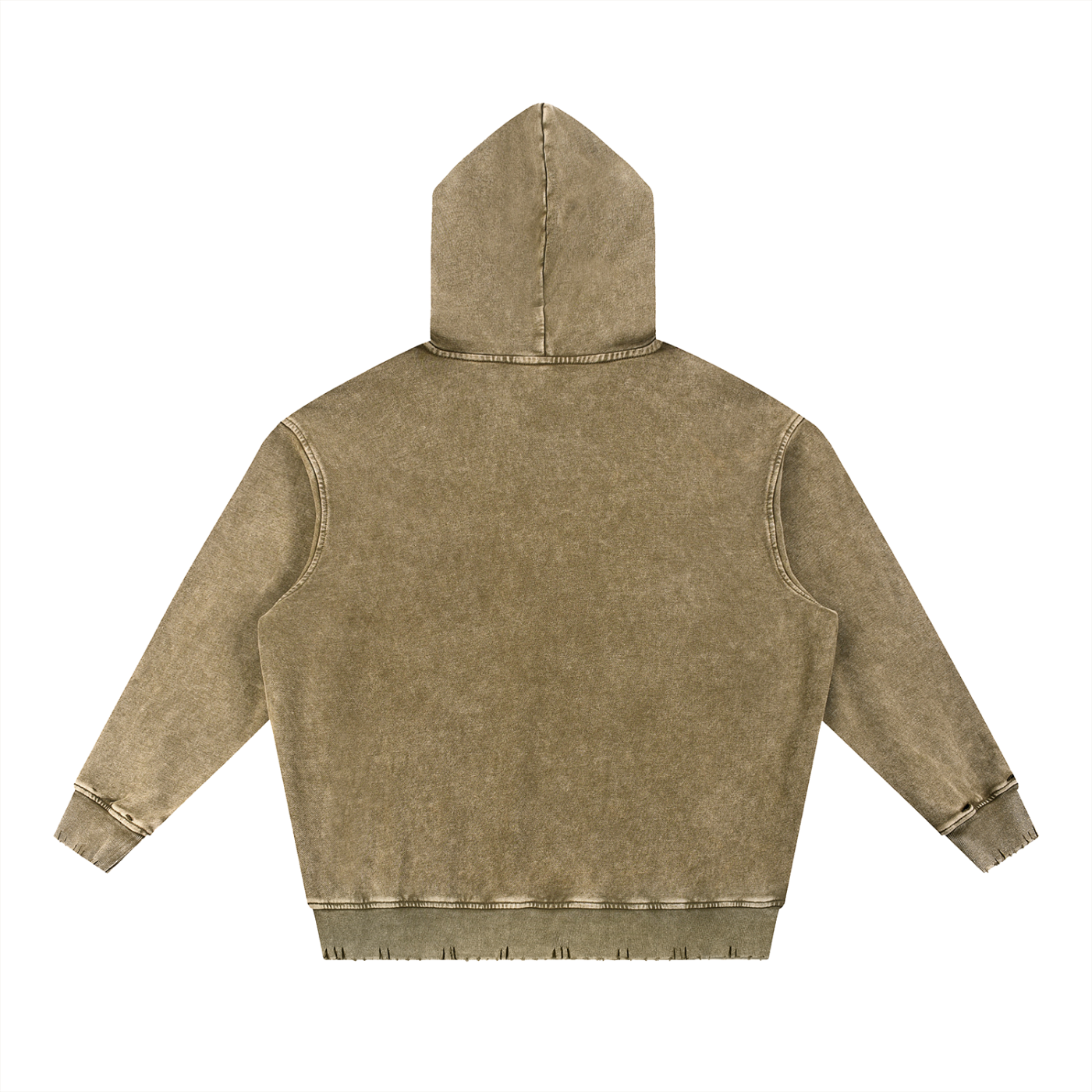 Snow Wash Hand-Frayed Heavyweight Hoodie