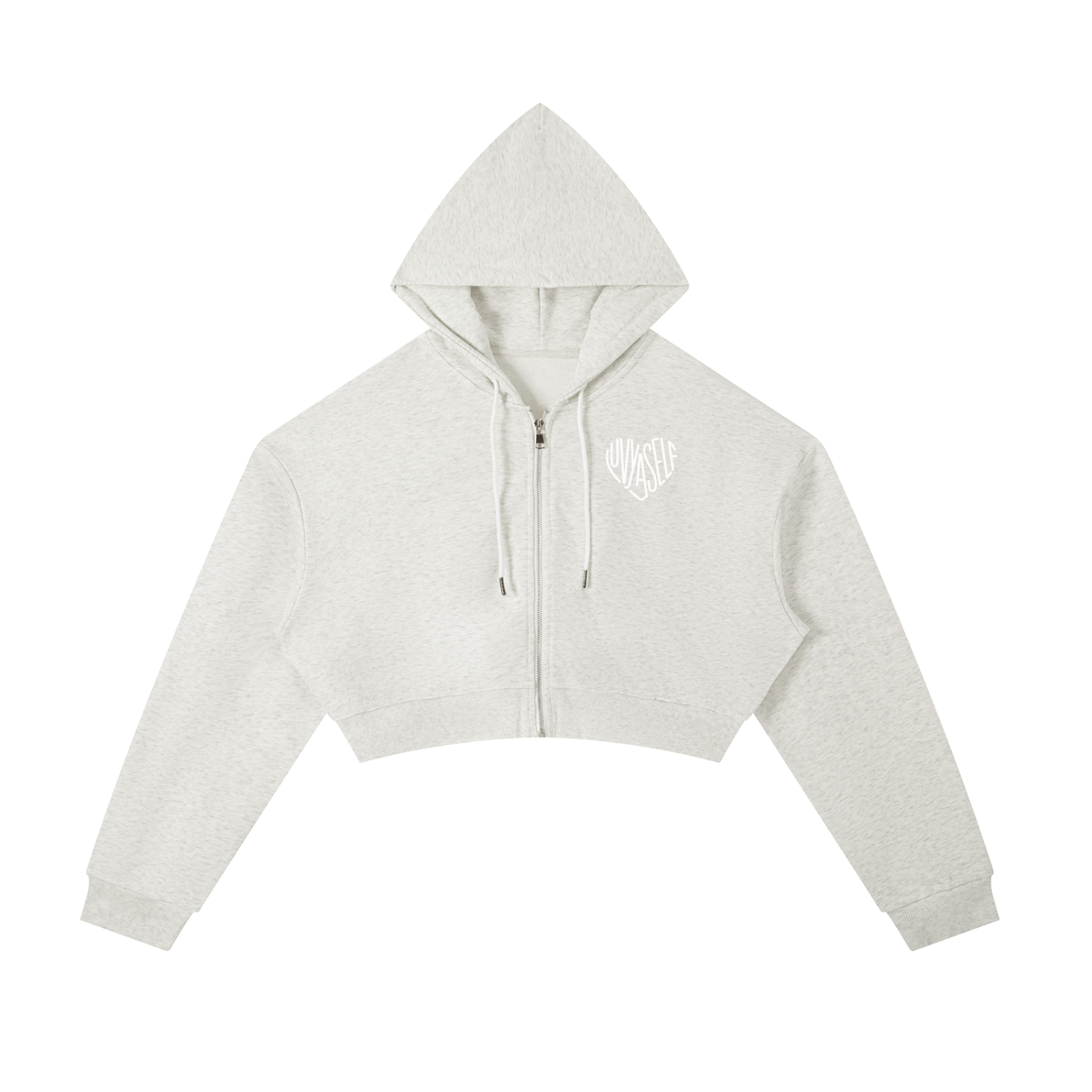 Essential Cropped Zip-Up Hoodie