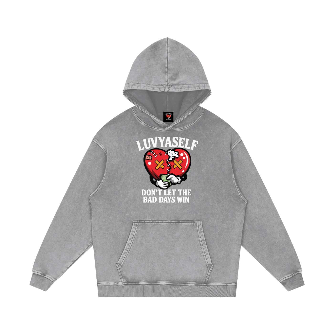Don't Let the Bad Days Win Snow Washed Loose Cotton Hoodie