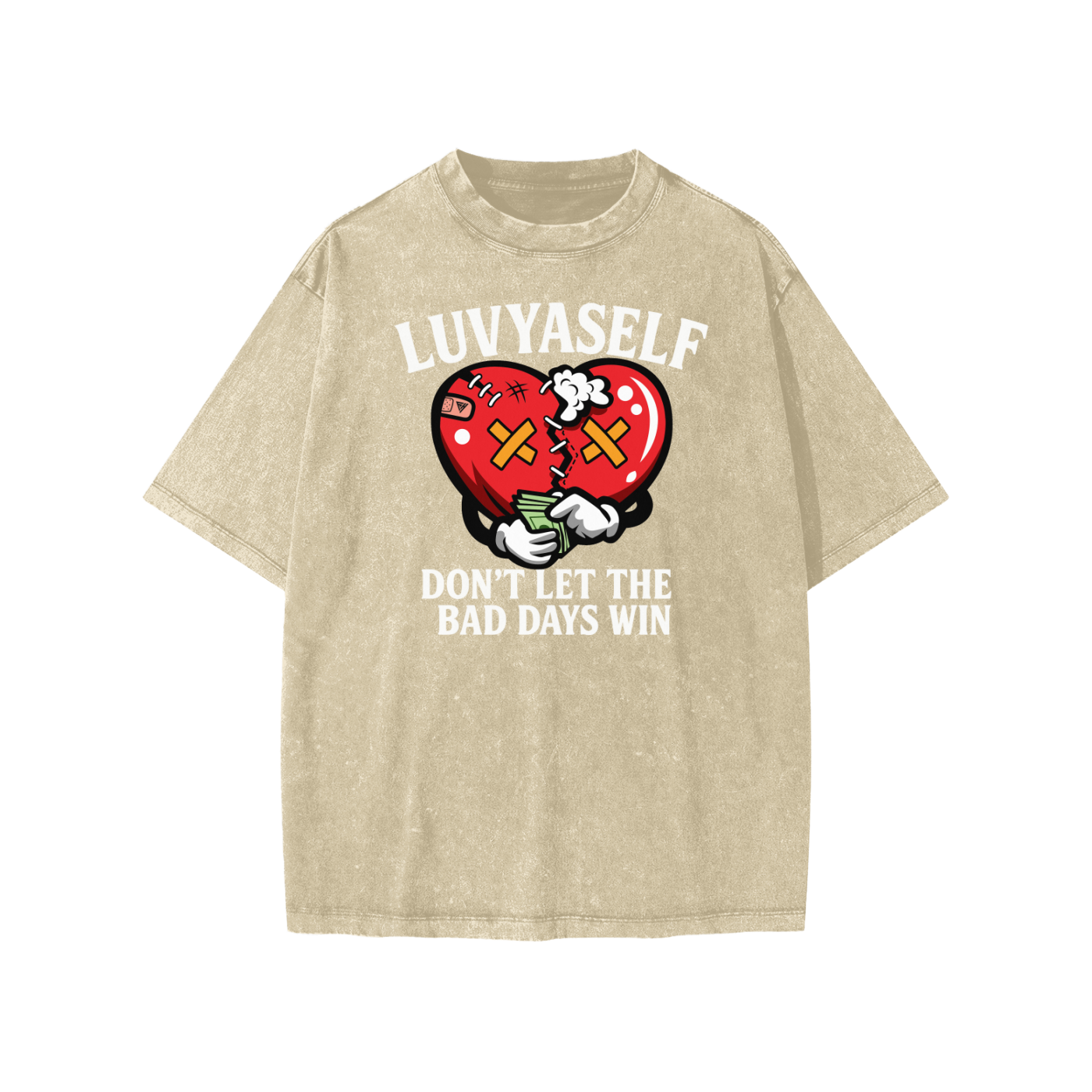 LUVYASELF "Don't Let the Bad Days Win" Kids' Acid Wash T-shirt | Unisex Vintage Style