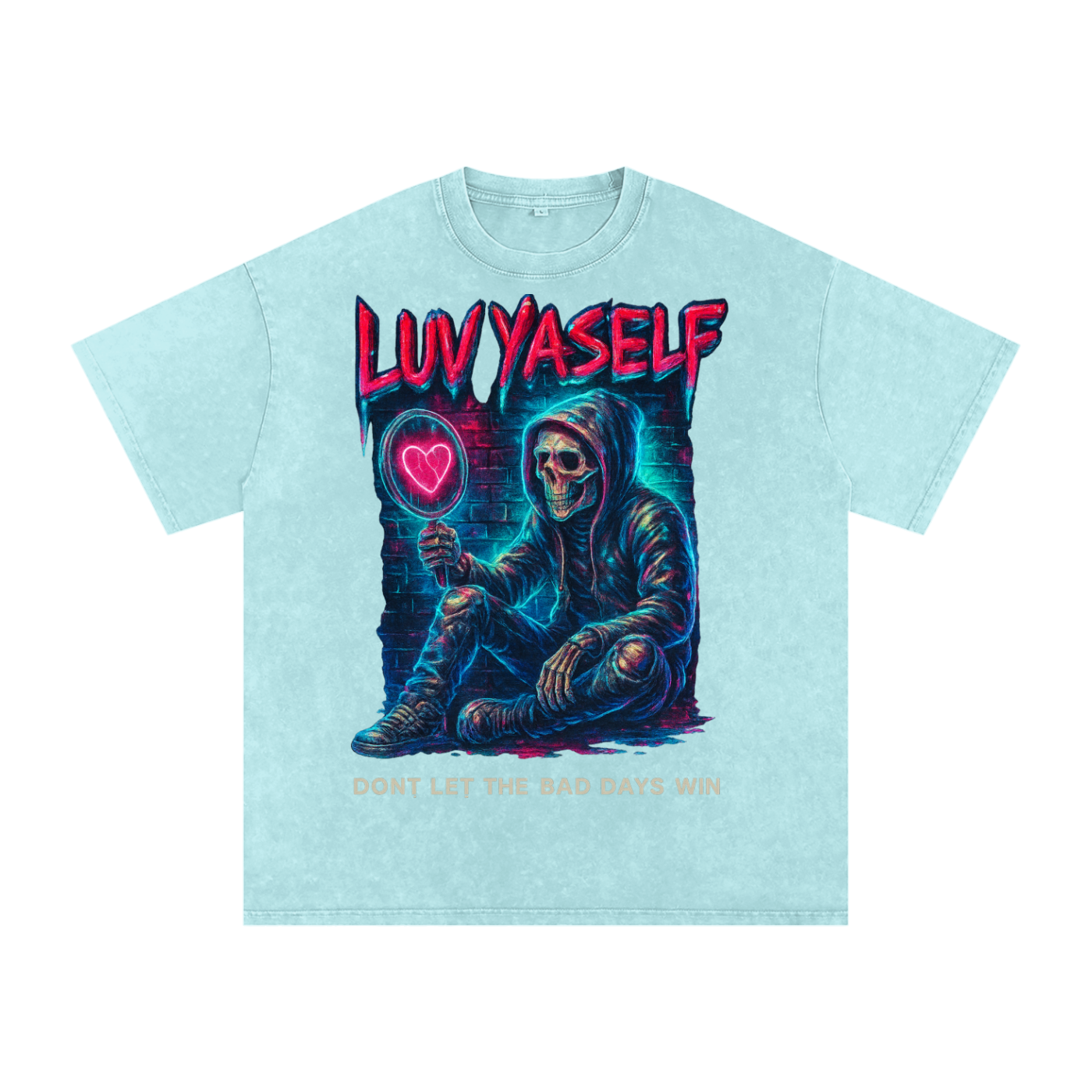 Don't Let the Bad Days Win Snow Washed Oversized Cotton T-Shirt