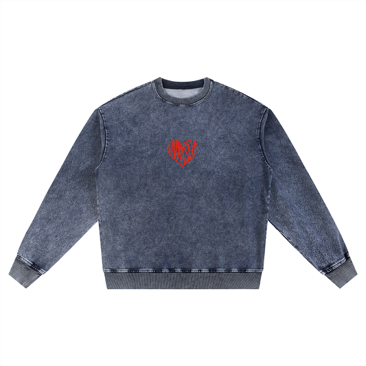 LUVYASELF Snow Wash Oversized Crewneck Sweatshirt