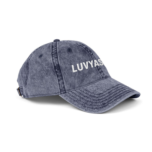 LUVYASELF Embroidered Vintage Dad Hat — Casual Red Cotton Cap