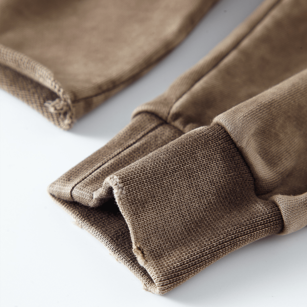 LUVYASELF - Washed Raw-Edge Cropped Crew Neck Sweatshirt（380GSM）