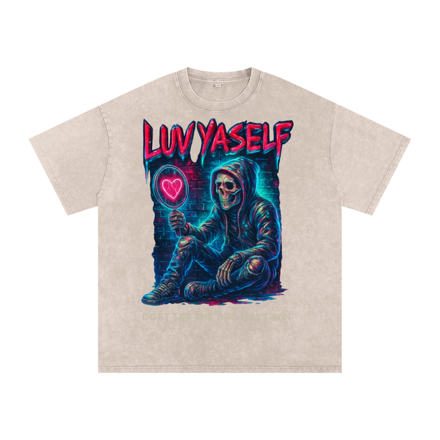 Don't Let the Bad Days Win Snow Washed Oversized Cotton T-Shirt