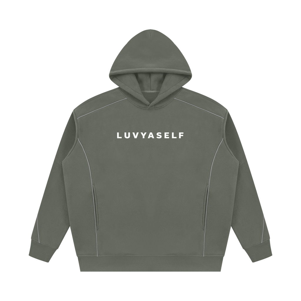 Unisex Oversized Piping Fleece Hoodie