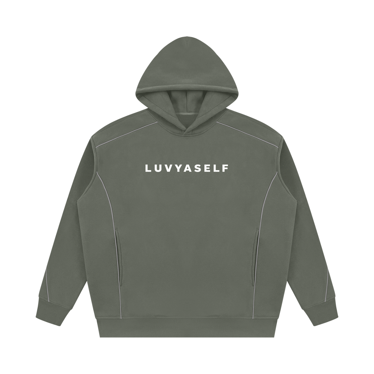 Unisex Oversized Piping Fleece Hoodie