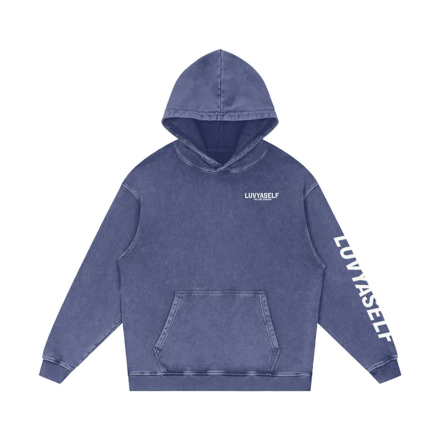 LUVYASELF - Snow Washed Loose Cotton Hoodie