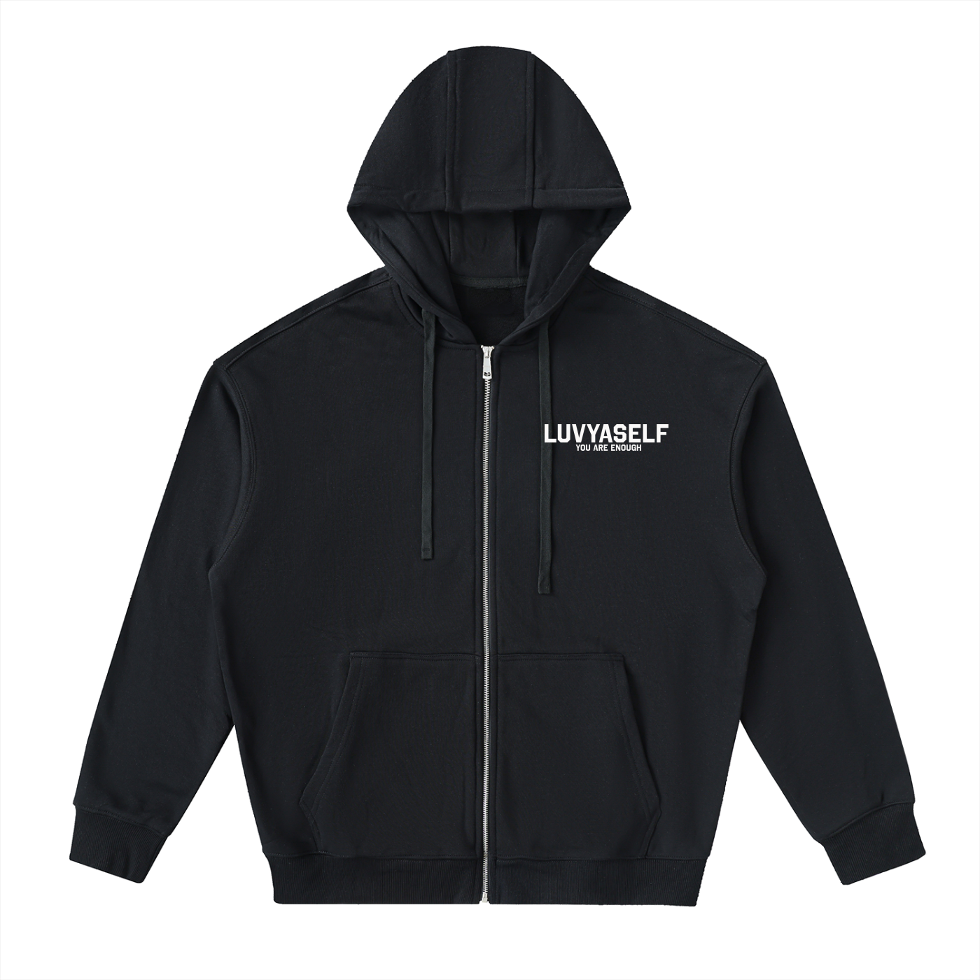 LUVYASELF - Drop-Shoulder Zip Up Hoodie