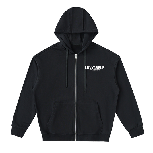 LUVYASELF - Drop-Shoulder Zip Up Hoodie