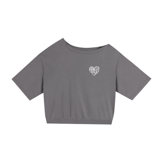 LUVYASELF - Asymmetric Shoulder Oversized Cotton T-Shirt