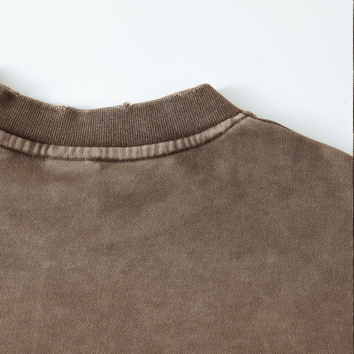 LUVYASELF - Washed Raw-Edge Cropped Crew Neck Sweatshirt（380GSM）