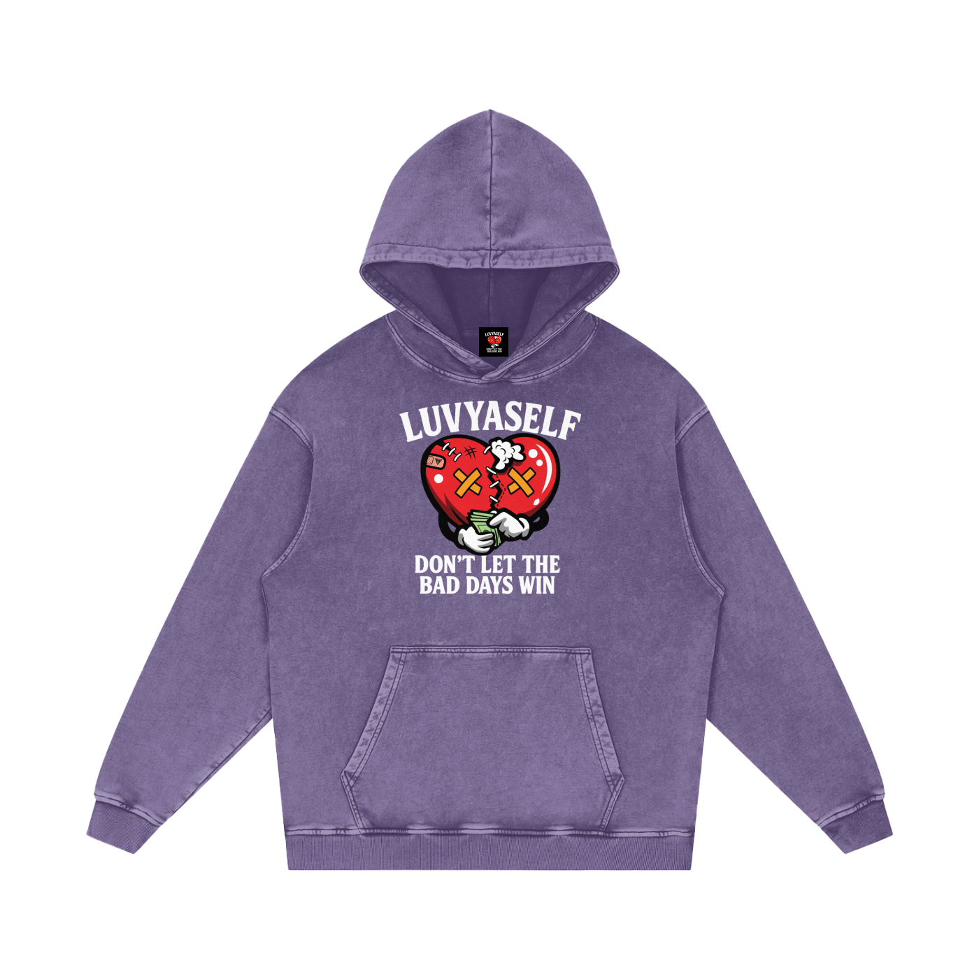 Don't Let the Bad Days Win Snow Washed Loose Cotton Hoodie