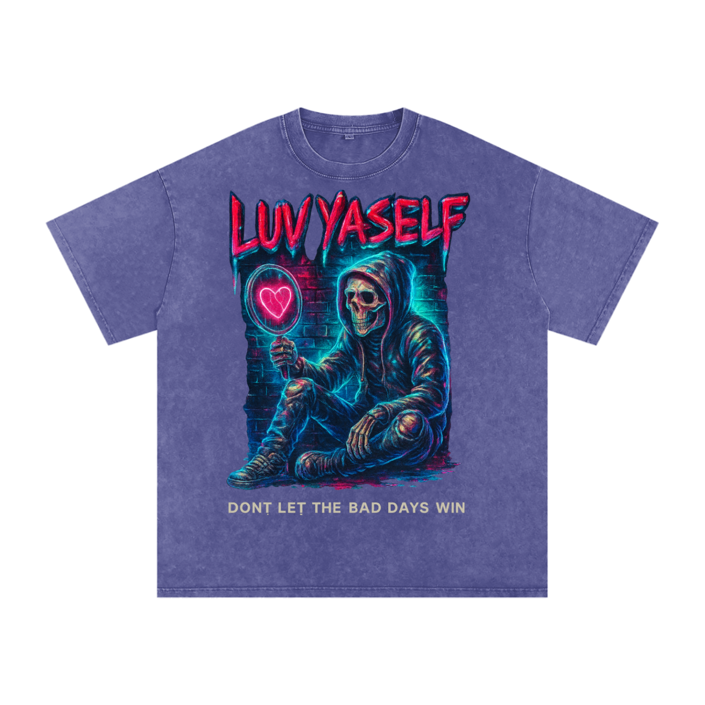 Don't Let the Bad Days Win Snow Washed Oversized Cotton T-Shirt