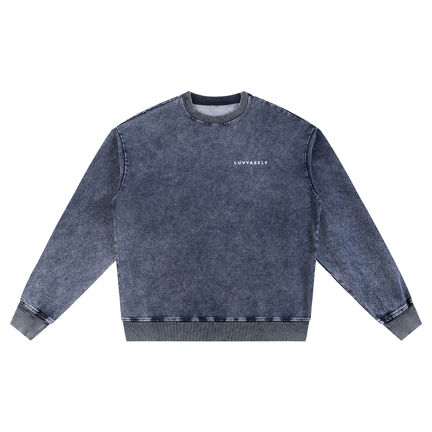 Uniform Snow Wash Oversized Crewneck Sweatshirt