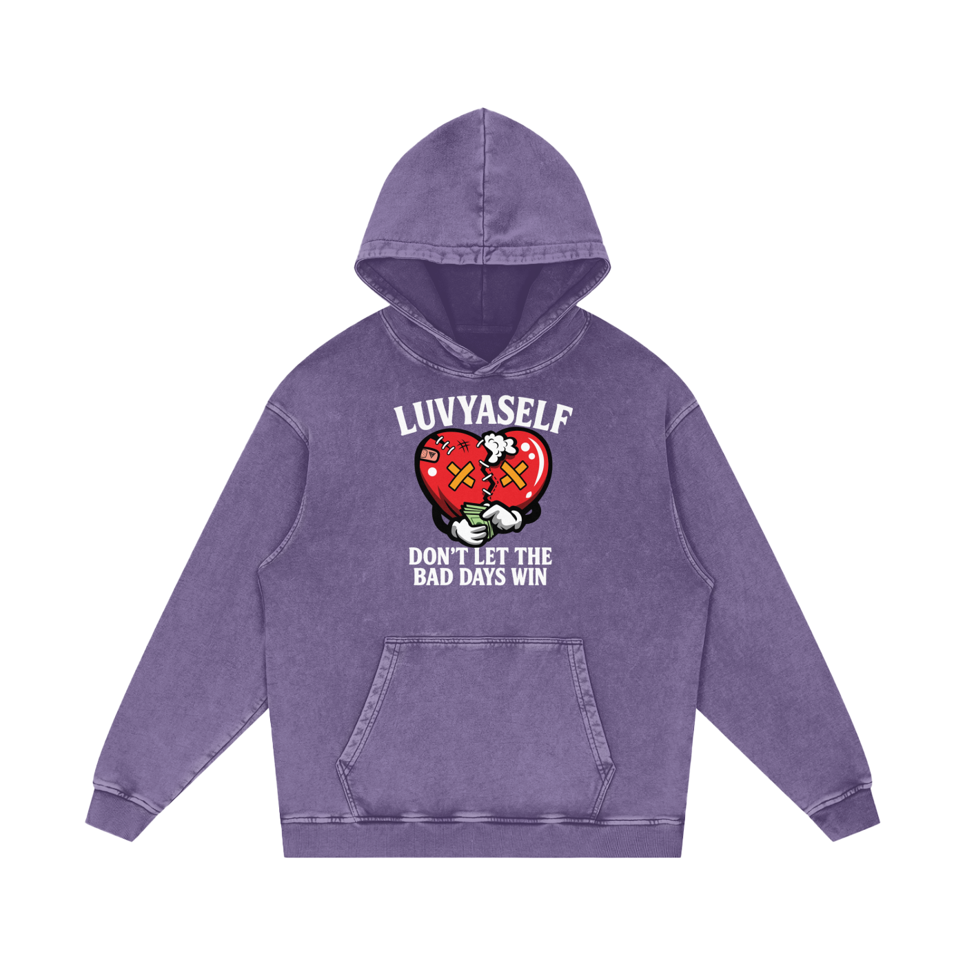 Don't Let the Bad Days Win Snow Washed Loose Cotton Hoodie