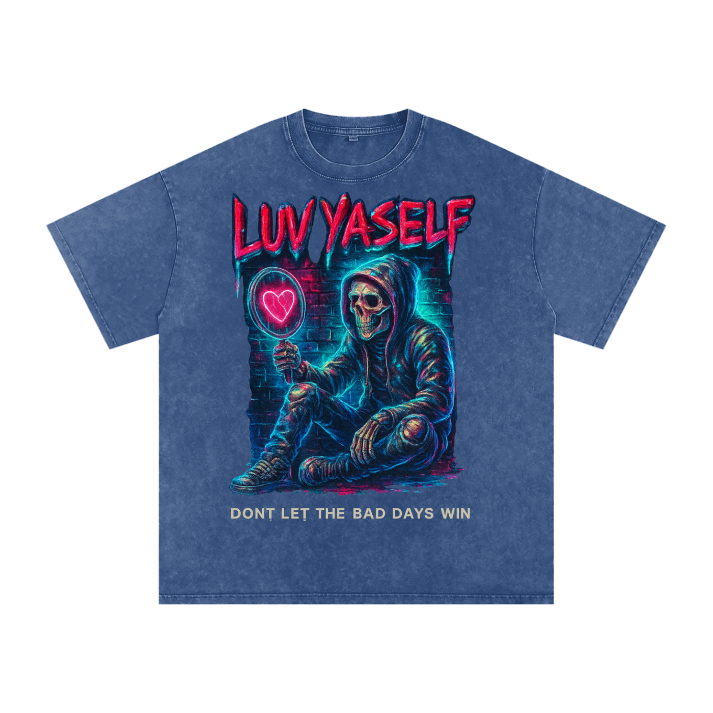 Don't Let the Bad Days Win Snow Washed Oversized Cotton T-Shirt