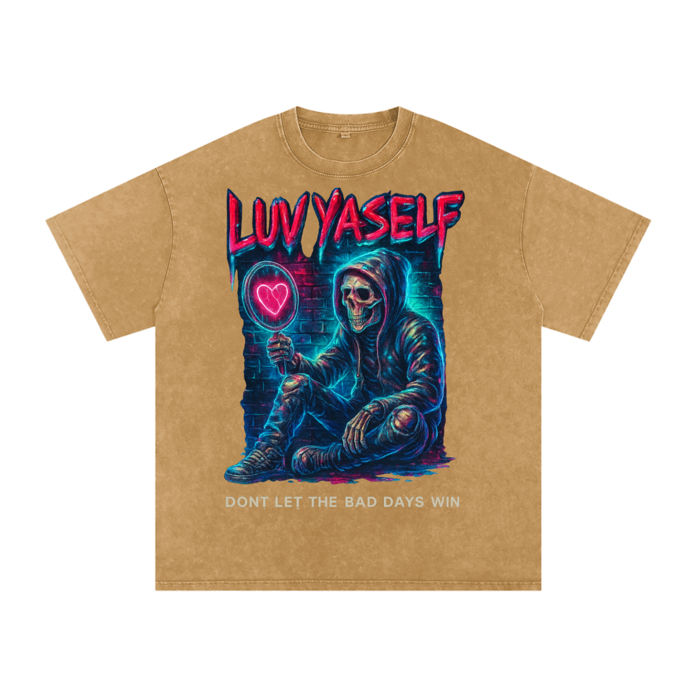 Don't Let the Bad Days Win Snow Washed Oversized Cotton T-Shirt