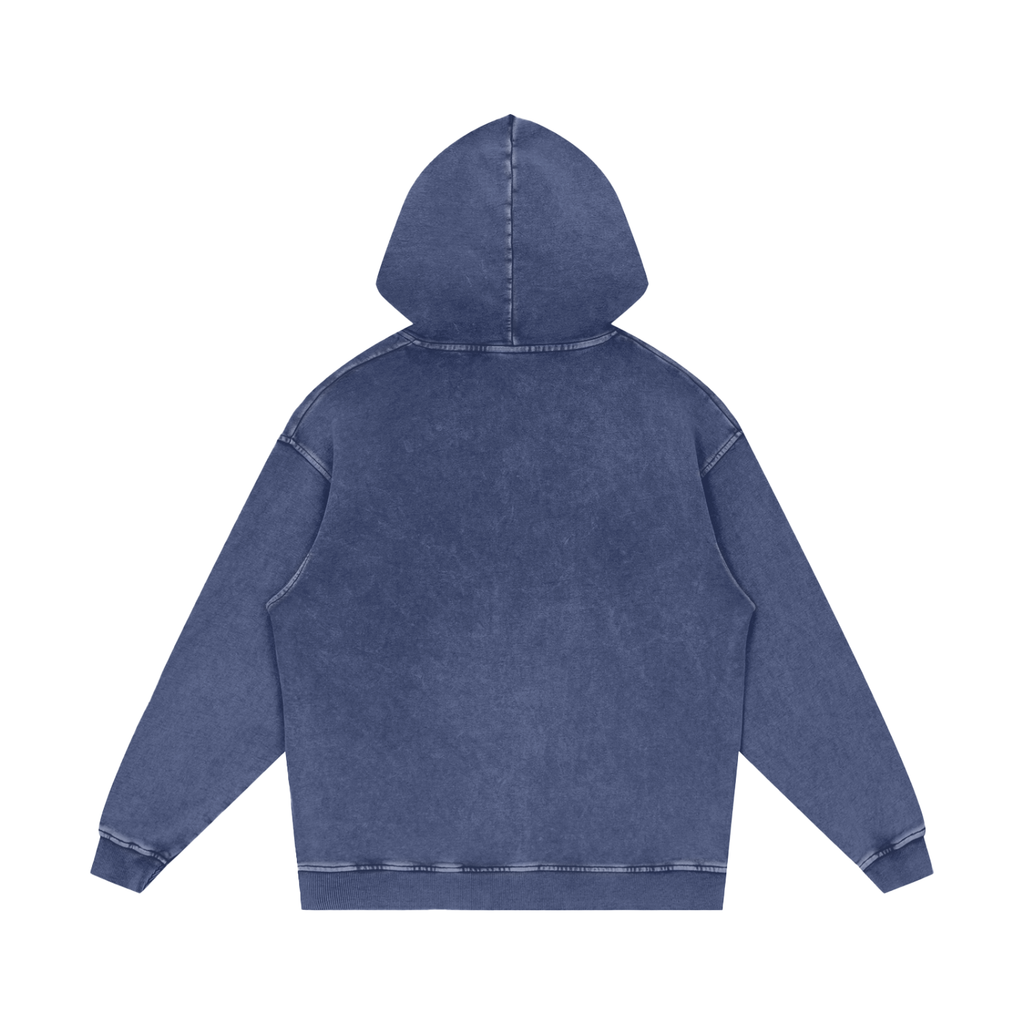 Uniform Snow Washed Loose Cotton Hoodie