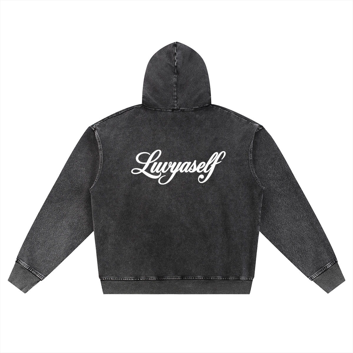Snow Wash Oversized Zip-Up Hoodie