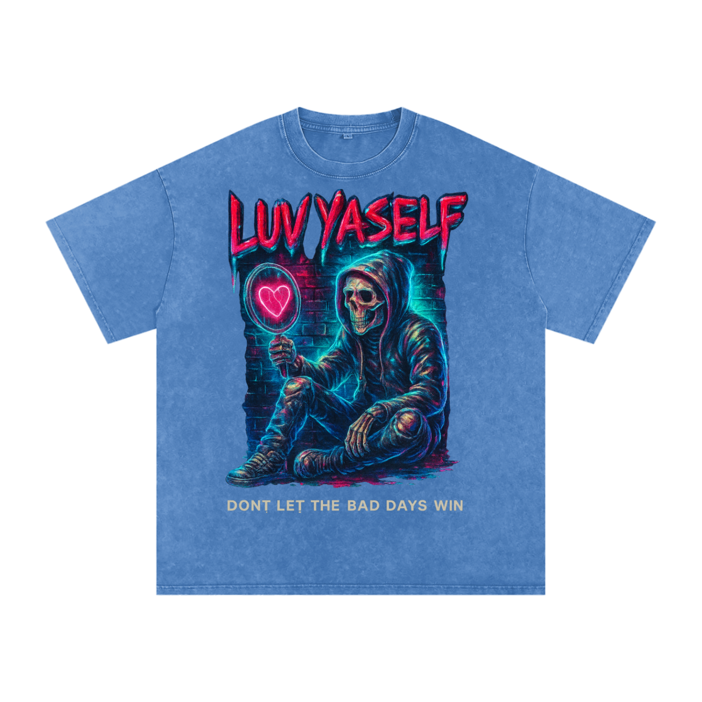 Don't Let the Bad Days Win Snow Washed Oversized Cotton T-Shirt