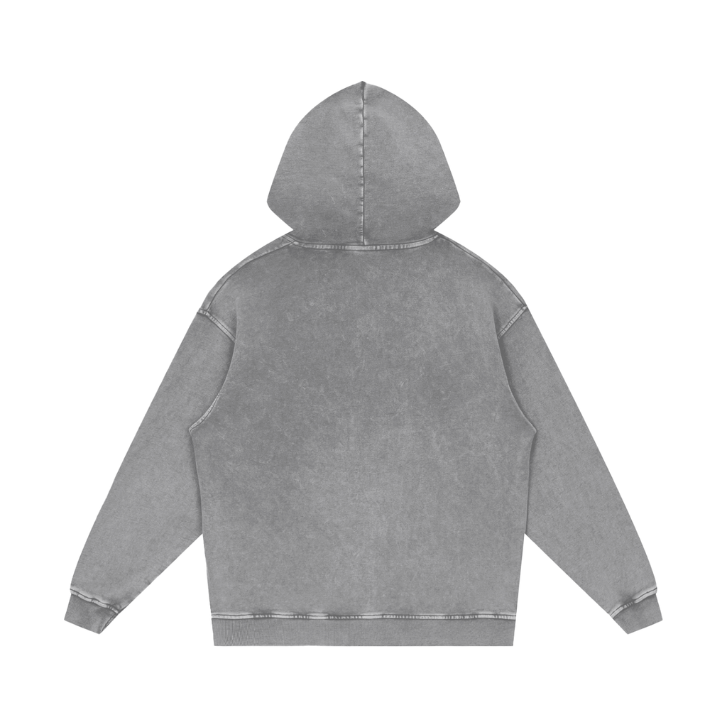 Uniform Snow Washed Loose Cotton Hoodie