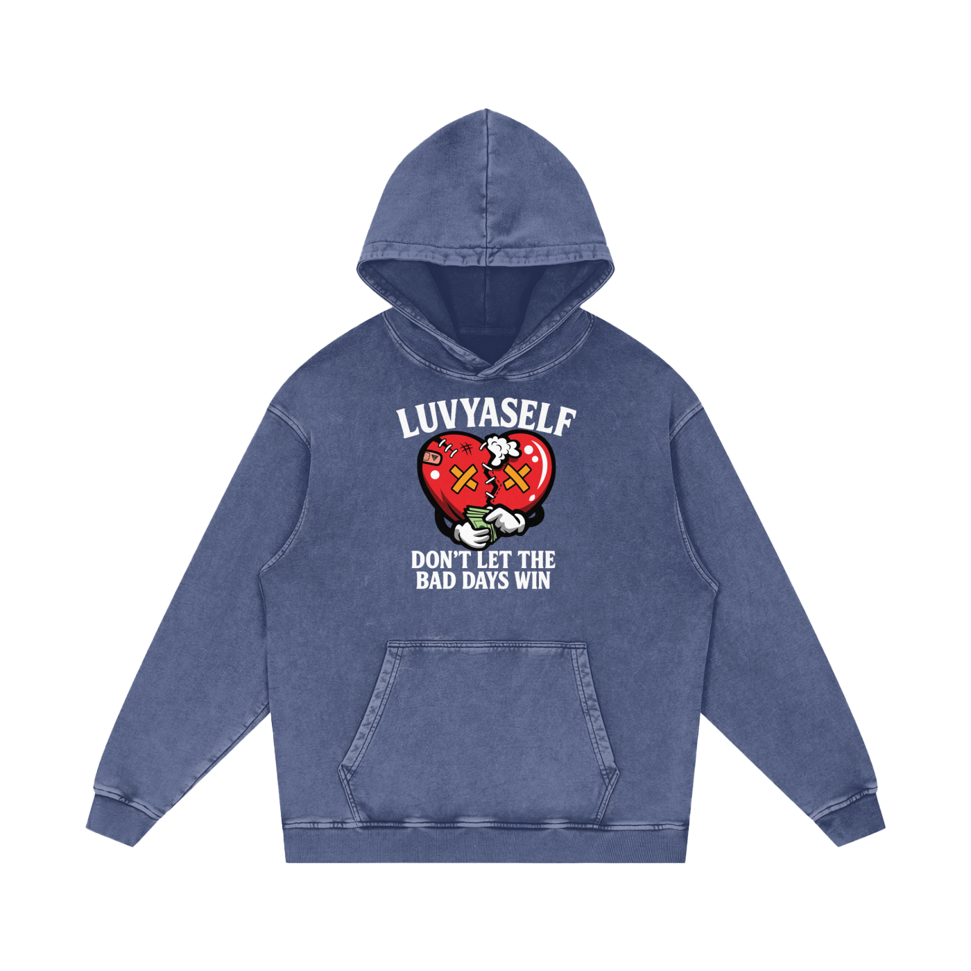 Don't Let the Bad Days Win Snow Washed Loose Cotton Hoodie