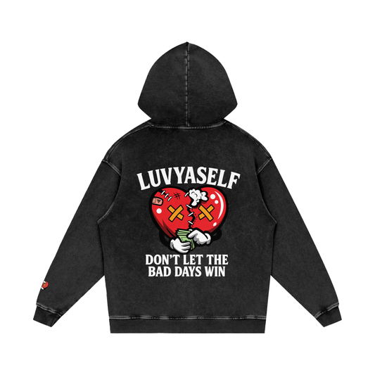 Snow Washed Loose Cotton Hoodie (420gsm)