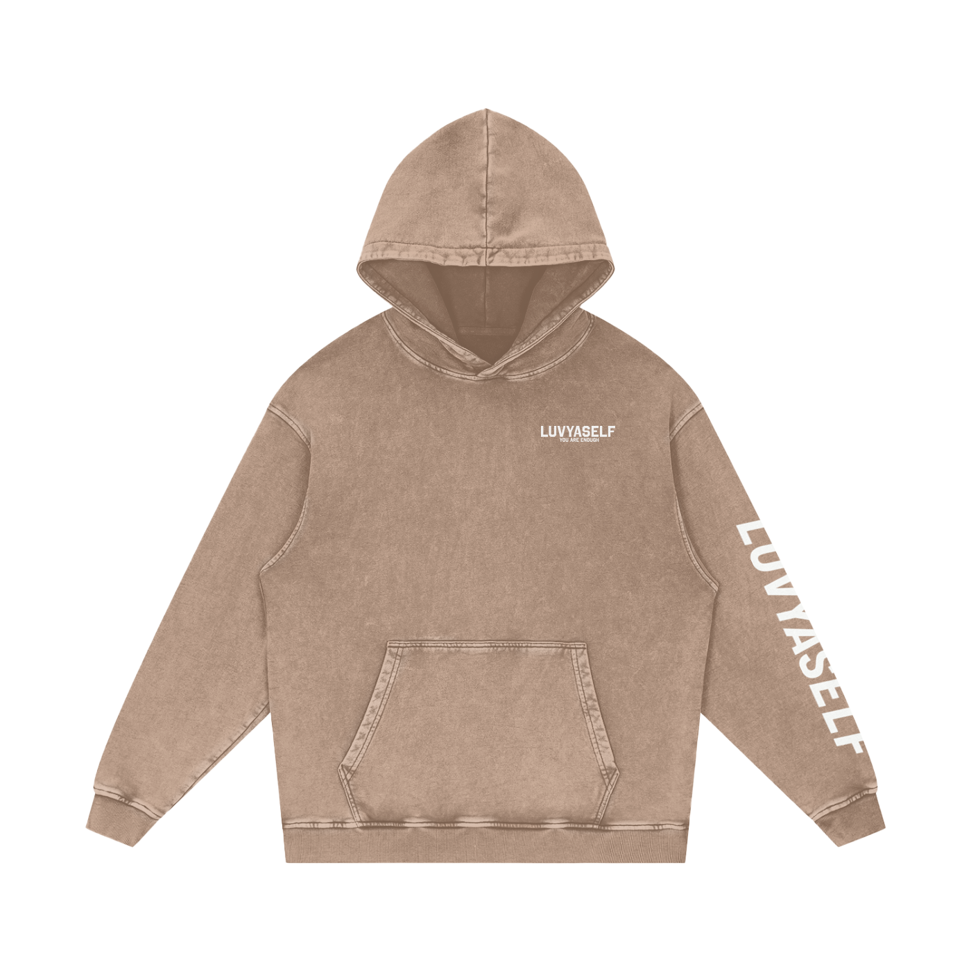 LUVYASELF - Snow Washed Loose Cotton Hoodie