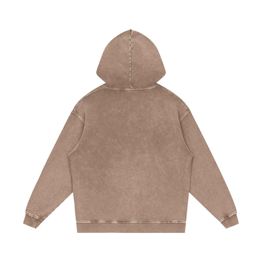 Uniform Snow Washed Loose Cotton Hoodie