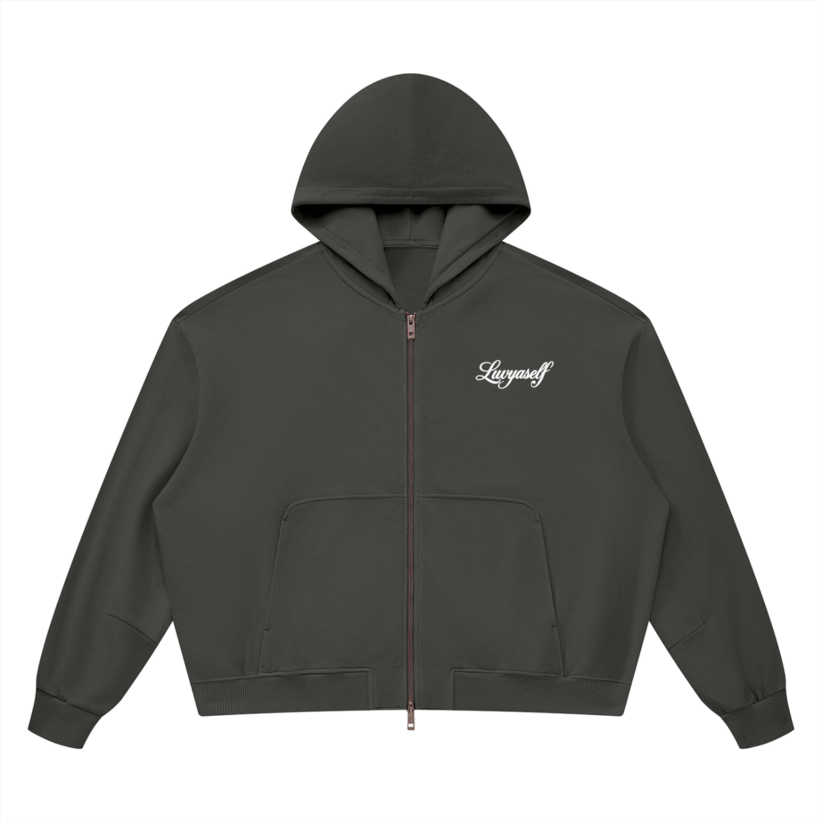 Unisex Vintage Wash Boxy Full Zip Hoodie