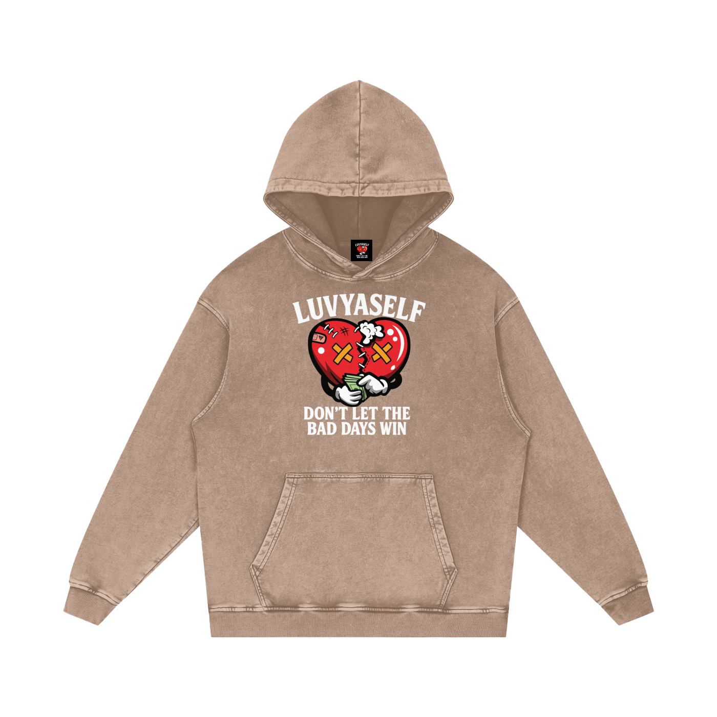 Don't Let the Bad Days Win Snow Washed Loose Cotton Hoodie