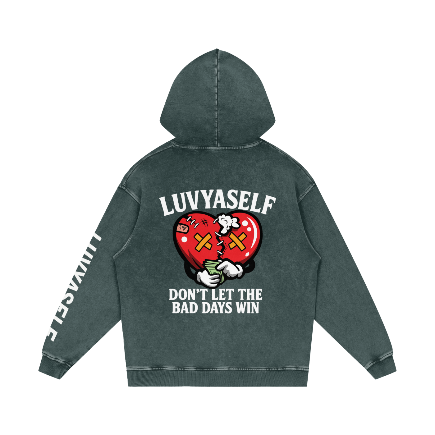 LUVYASELF - Snow Washed Loose Cotton Hoodie