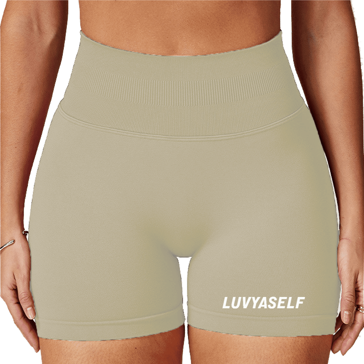 LUVYASELF - Seamless High-Waisted Yoga Shorts