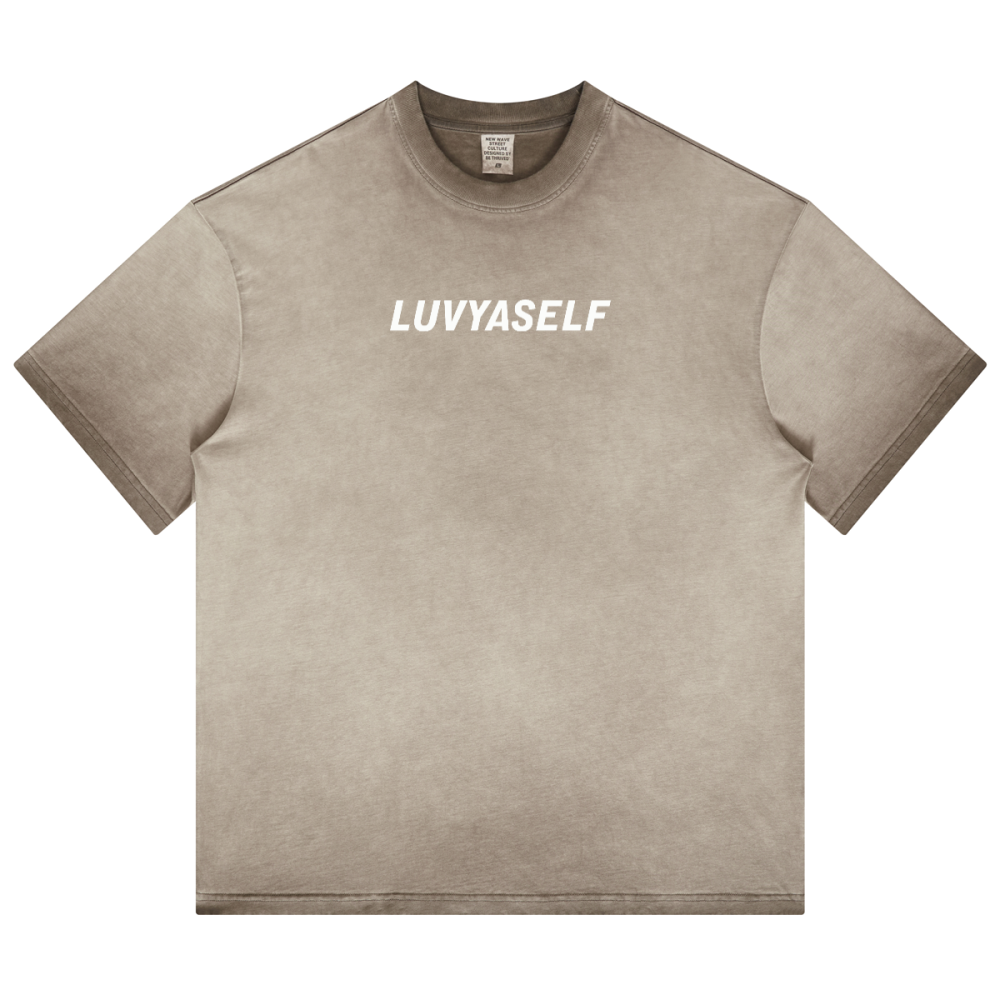 LUVYASELF - Dopamine Dressing Washed Gradient Stir Fried T-shirt(255GSM)