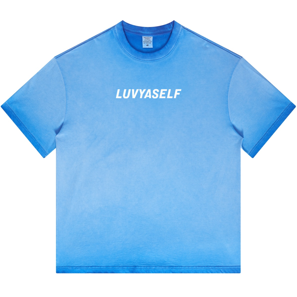 LUVYASELF - Dopamine Dressing Washed Gradient Stir Fried T-shirt(255GSM)