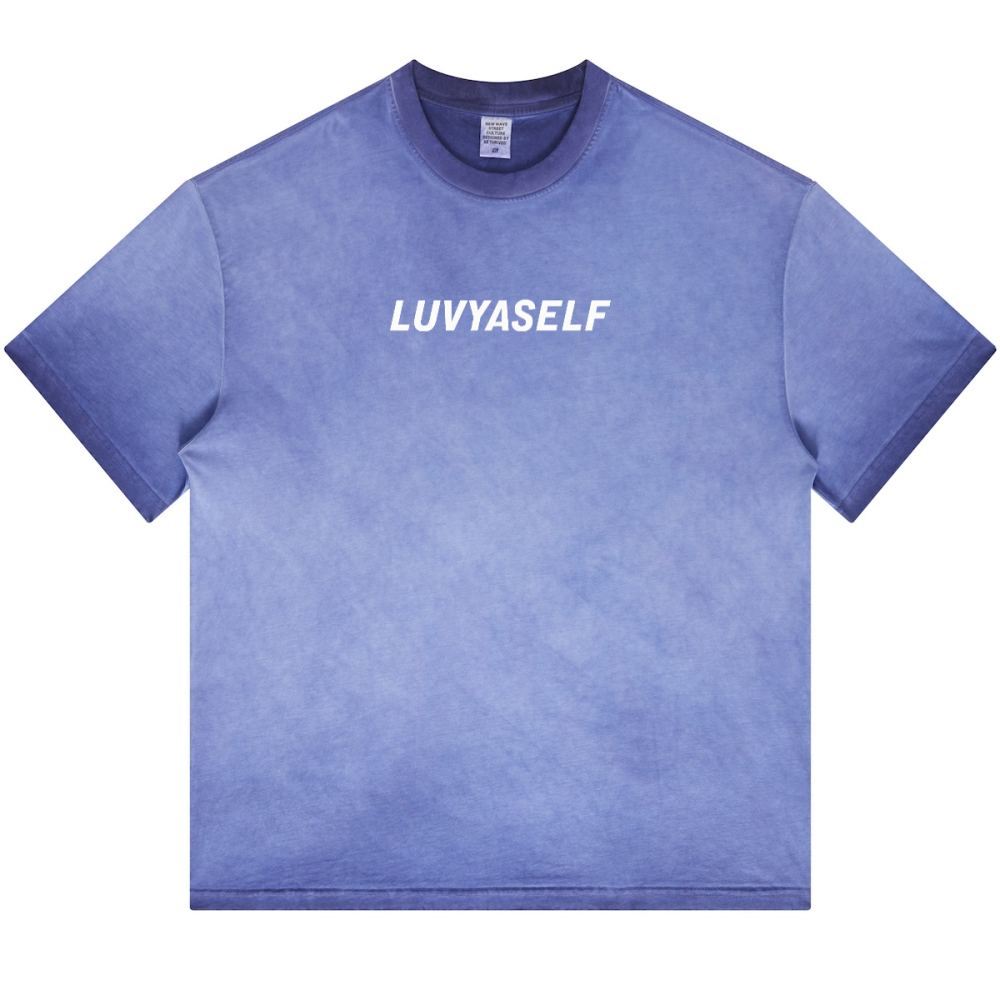 LUVYASELF - Dopamine Dressing Washed Gradient Stir Fried T-shirt(255GSM)