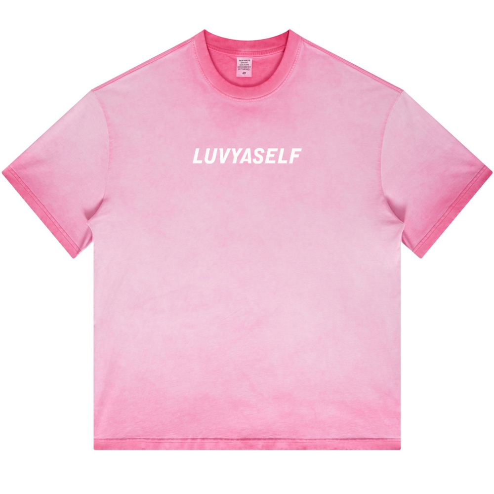 LUVYASELF - Dopamine Dressing Washed Gradient Stir Fried T-shirt(255GSM)