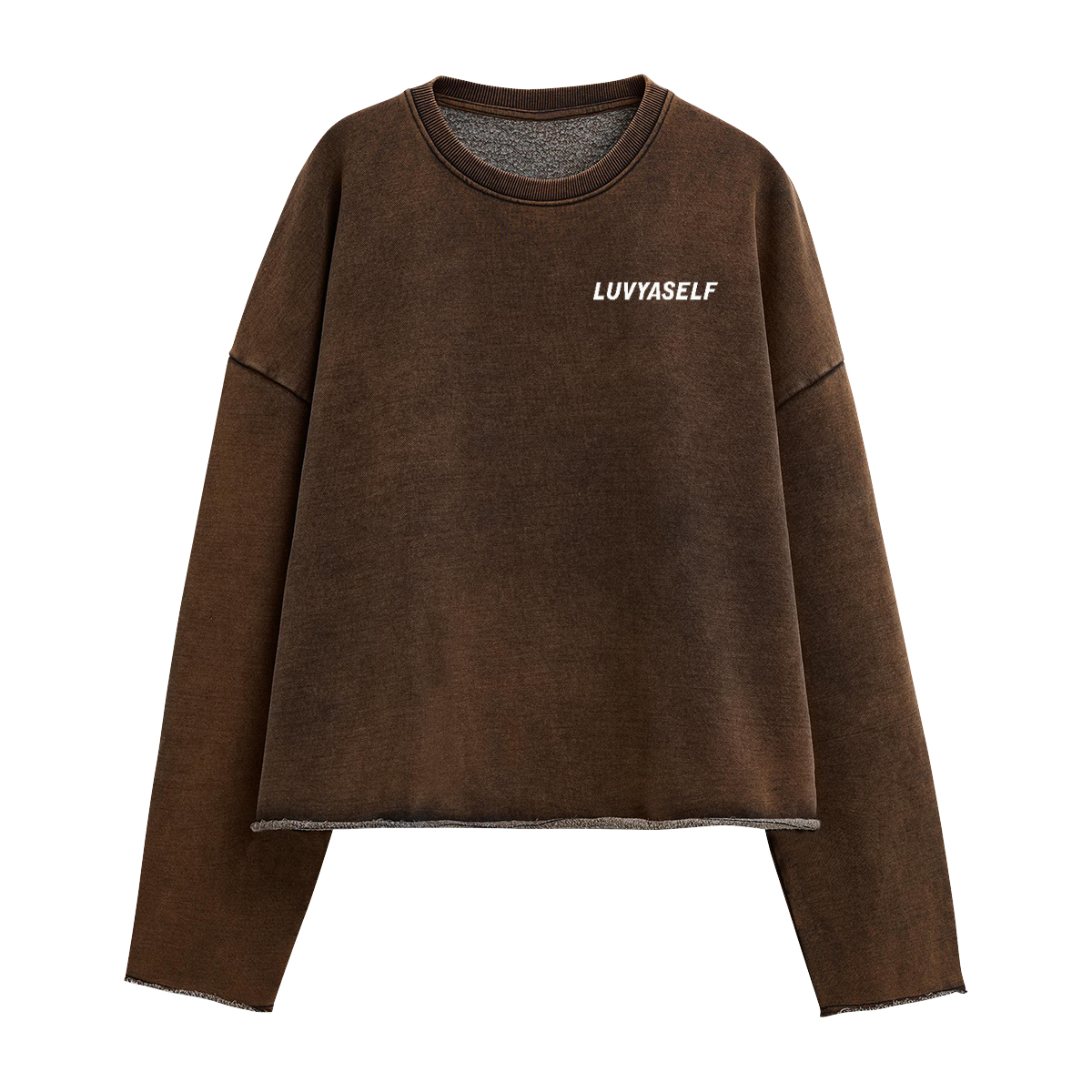 LUVYASELF - 440GSM Unisex Washed Cropped Sweatshirt