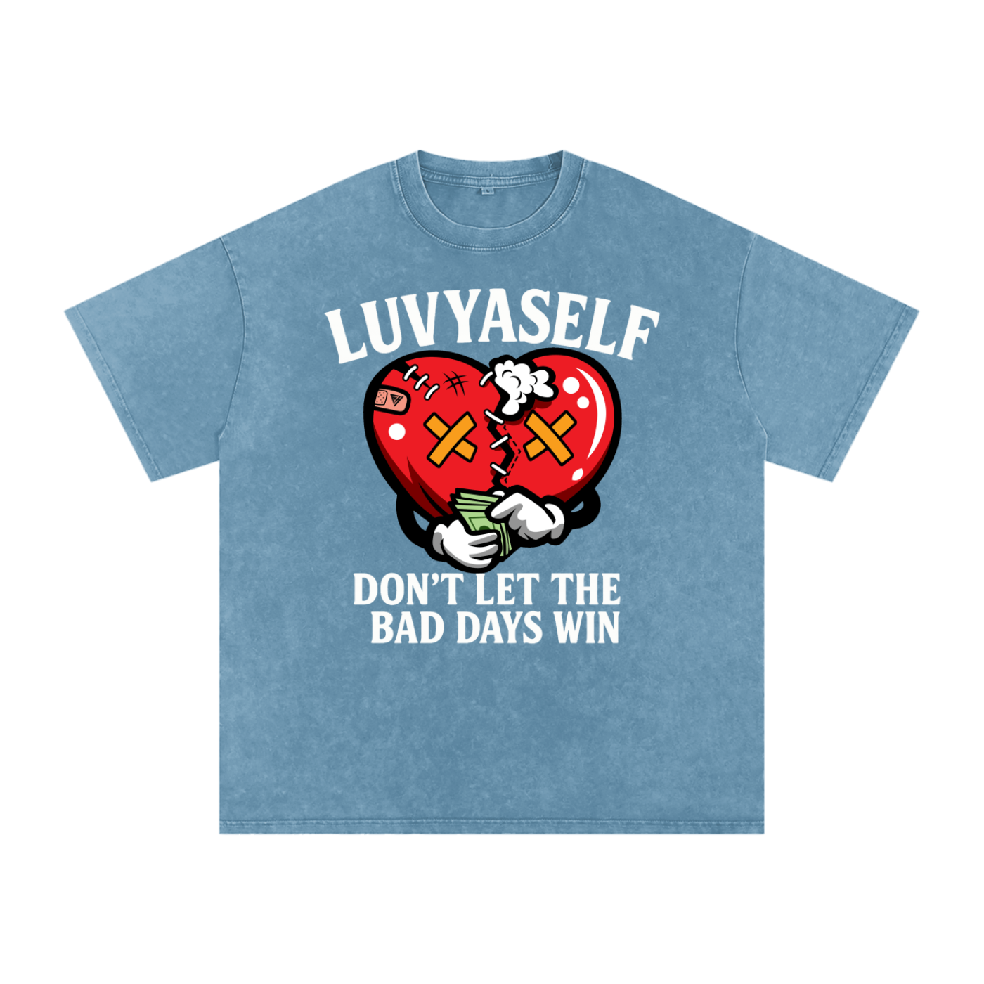 Don’t Let the Bad Days Win,Heavyweight 250 GSM,Motivational T-Shirt,Self Love Graphic Tee,Self-love,Acid Wash T-Shirt,Self-luv,motivation,Self-care,LUVYASELF Oversize Tee