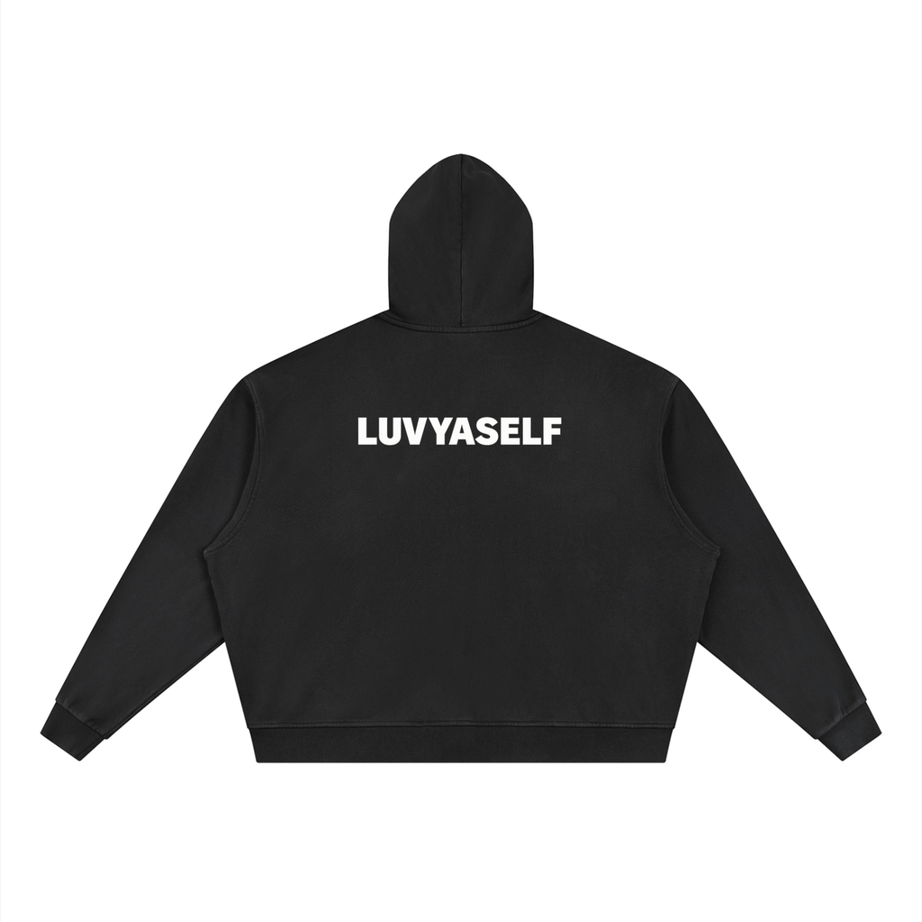 Unisex Vintage Wash Full Zip Boxy Hoodie