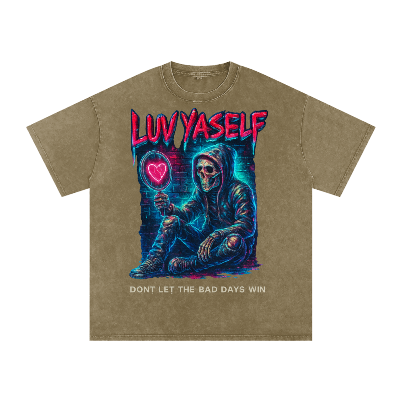 Don't Let the Bad Days Win Snow Washed Oversized Cotton T-Shirt