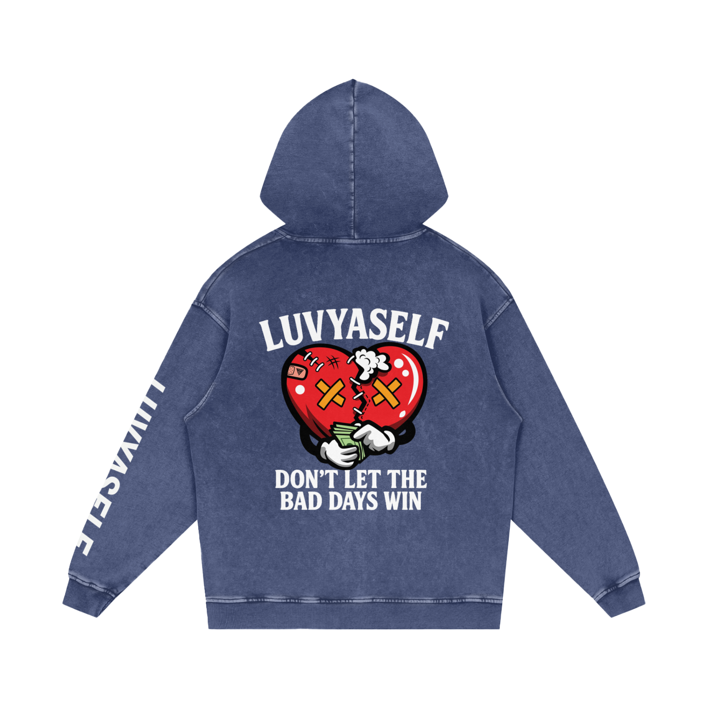 LUVYASELF - Snow Washed Loose Cotton Hoodie