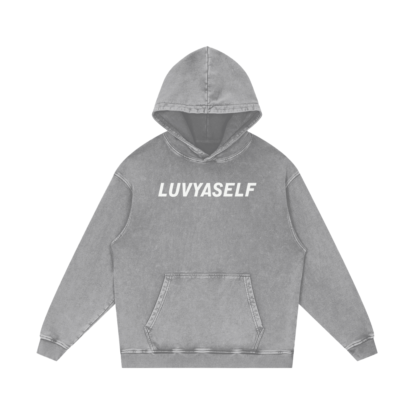 LUVYASELF Acid Wash Oversize Hoodie | 420 GSM Heavyweight cotton | Unisex Vintage Style