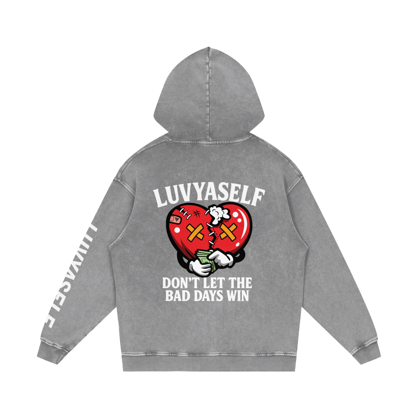 LUVYASELF - Snow Washed Loose Cotton Hoodie